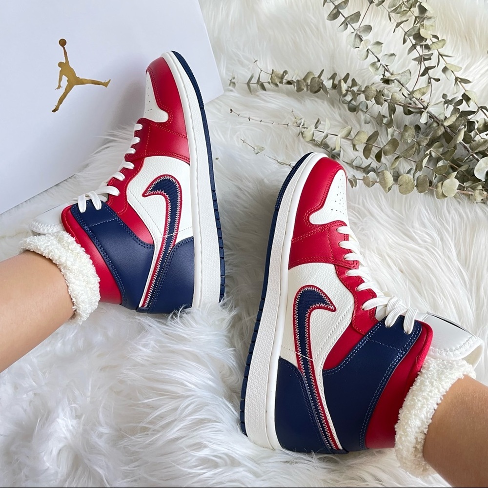 Nike Air Jordan 1 Mid SE Gym Red W8.5 DQ7648-600 USA NIB - Picture 5 of 16